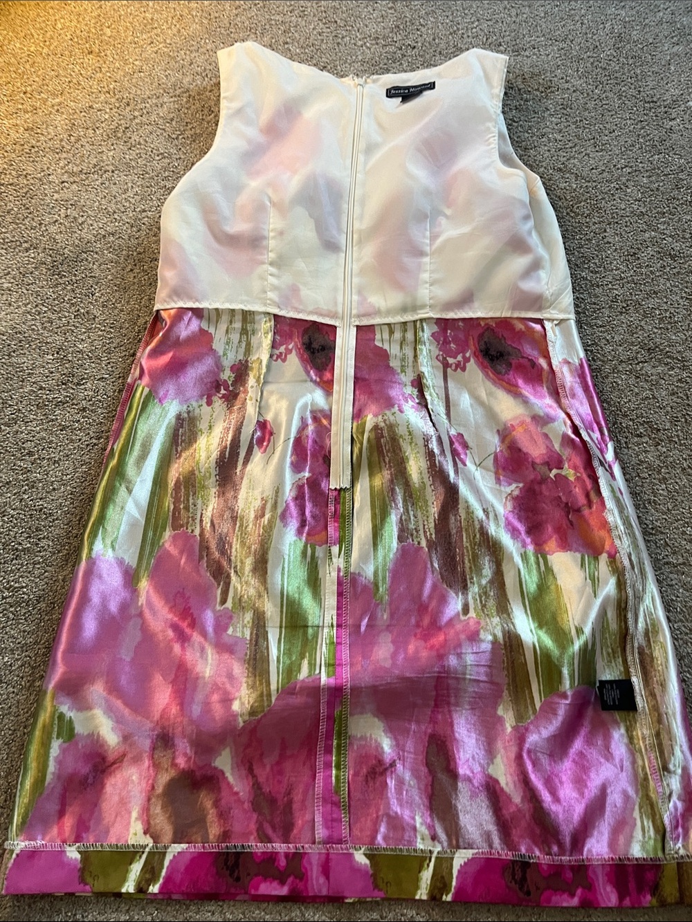 💐💐💐Jessica Howard Like New sz12 Vivid Bold Orange Purple Pink Floral Shift Dress - Picture 10 of 11